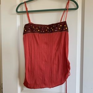 Honey punch tank top with floral gem design